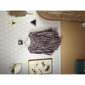 RAGA Bohemian Pink Floral Print Blouse with Smocked Neckline - Size - Medium